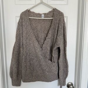 Old Navy Taupe V-Neck Sweater